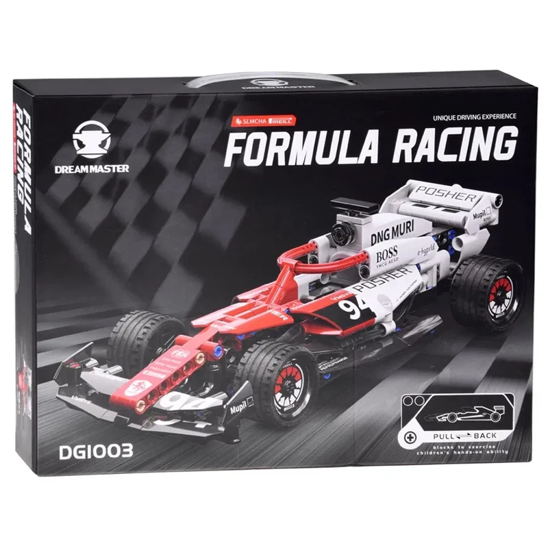 DREAMAMSTER Formula 1 Technical Blocks 276 Pcs Pull-Back Drive Rubber Wheels Realistic model